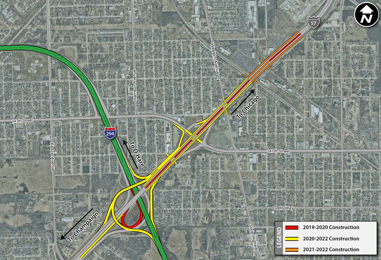 I-294/I-57 Interchange Project Map