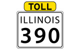 Illinois Route 390 Tollway Tollway Roadway Sign (to be used on maps)